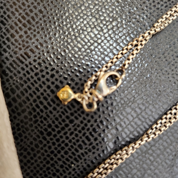 Authentic David Yurman Sterling Silver & 18k Gold Open Heart Cable Necklace - Picture 4 of 9